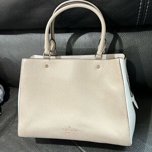 Kate spade colorblock pebble medium satchel in light sand